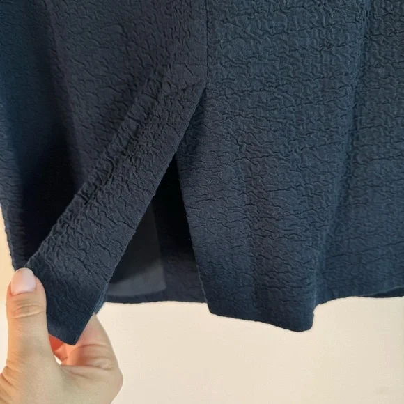 Eileen Fisher Organic Cotton & Tencel Pucker Stand Collar Long Jacket PS - Picture 12 of 13